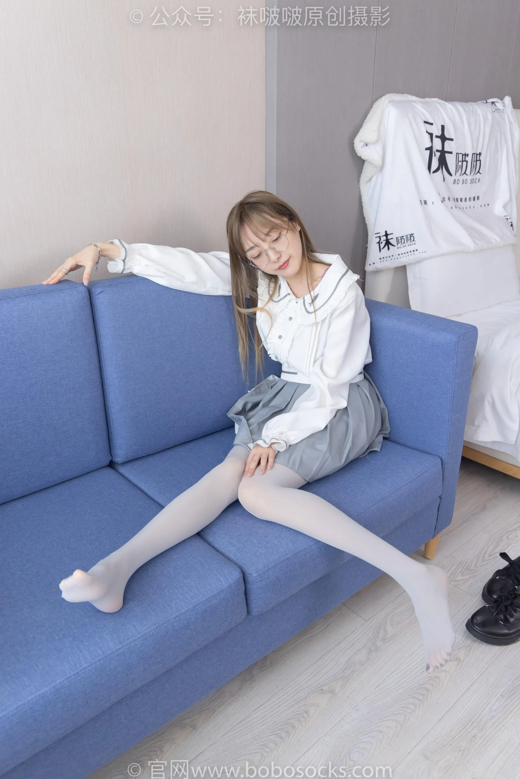 [BoBoSocks袜啵啵]NO.213 稚予-黑皮鞋、厚灰丝[23] [53P]插图6